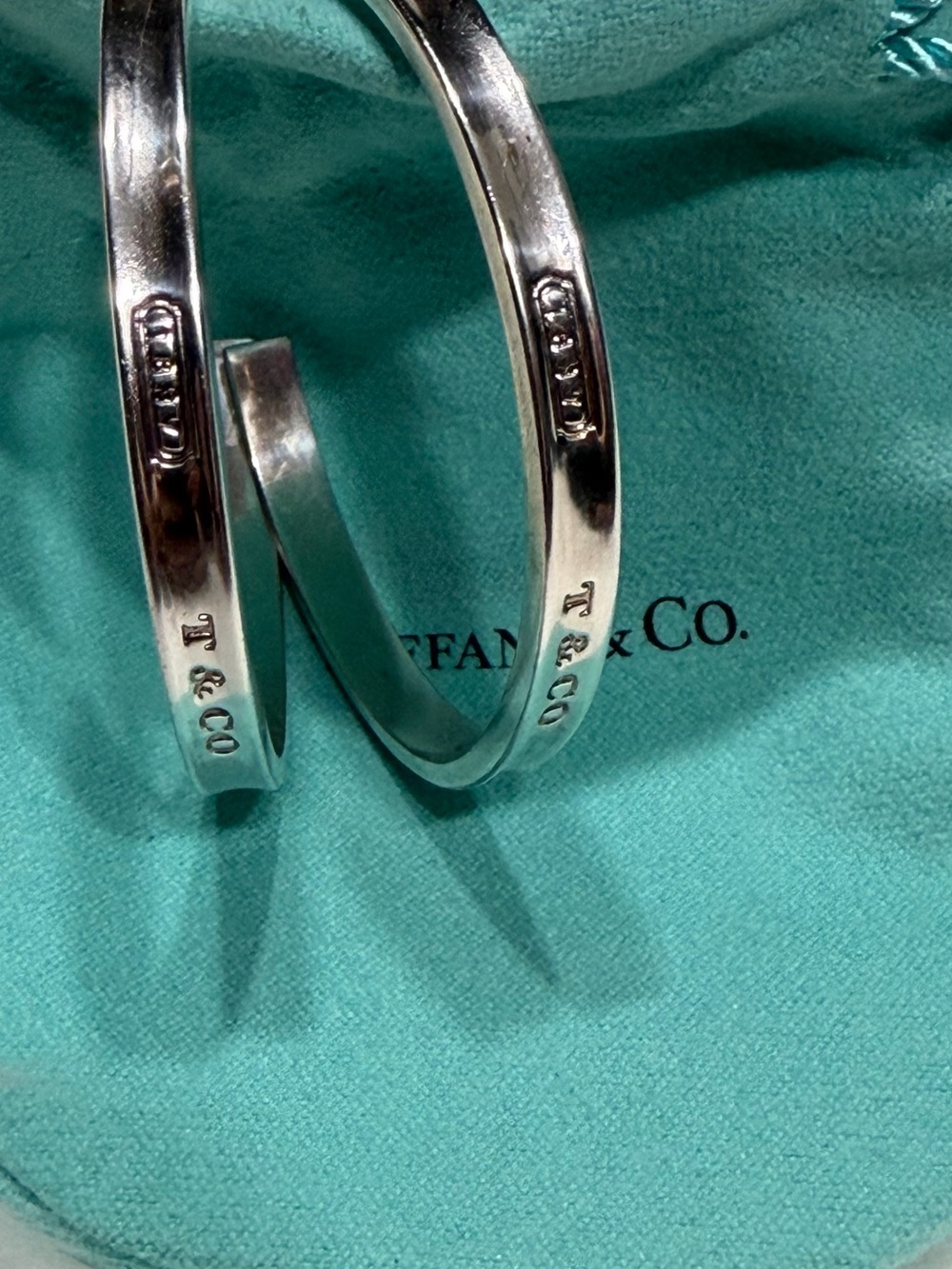 Rare 2003 Big Tiffany & Co. 2 inch Silver Hoop Earrings